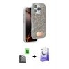 MARSİLYAN™- iPhone 16 Pro Max Kılıf Vadi Klasik Serisi - Siyah Bilvis 5in1 5D Magic Hayalet Cam Ekran Koruyucu + Raze Metal Kamera Lens - SH