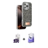 MARSİLYAN™- iPhone 16 Pro Max Kılıf Vadi Klasik Serisi - Siyah Bilvis 5in1 5D Magic Hayalet Cam Ekran Koruyucu + Bilvis Titan Kamera Lens - GS