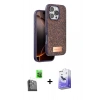 MARSİLYAN™- iPhone 16 Pro Max Kılıf Vadi Klasik Serisi - Siyah Bilvis 5in1 5D Magic Hayalet Cam Ekran Koruyucu + Raze Metal Kamera Lens - SH