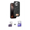 MARSİLYAN™- iPhone 16 Pro Max Kılıf Vadi Klasik Serisi - Siyah Bilvis 5in1 5D Magic Hayalet Cam Ekran Koruyucu + Bilvis Titan Kamera Lens - GS