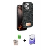 MARSİLYAN™- iPhone 16 Pro Max Kılıf Vadi Klasik Serisi - Siyah Bilvis 5in1 5D Magic Hayalet Cam Ekran Koruyucu + Raze Metal Kamera Lens - NLGY