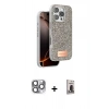 MARSİLYAN™- iPhone 16 Pro Max Kılıf Vadi Klasik Serisi - Siyah Bilvis Hayalet Cam Ekran Koruyucu + Pers Alüminyum Kamera Lens - GI