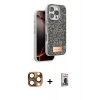 MARSİLYAN™- iPhone 16 Pro Max Kılıf Vadi Klasik Serisi - Siyah Bilvis Hayalet Cam Ekran Koruyucu + Pers Alüminyum Kamera Lens - CLTM