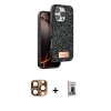 MARSİLYAN™- iPhone 16 Pro Max Kılıf Vadi Klasik Serisi - Siyah Bilvis Hayalet Cam Ekran Koruyucu + Pers Alüminyum Kamera Lens - CLTM