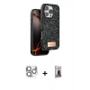 MARSİLYAN™- iPhone 16 Pro Max Kılıf Vadi Klasik Serisi - Siyah Bilvis Hayalet Cam Ekran Koruyucu + Pers Alüminyum Kamera Lens - GS