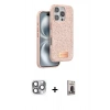 MARSİLYAN™- iPhone 16 Pro Max Kılıf Vadi Klasik Serisi - Siyah Bilvis Hayalet Cam Ekran Koruyucu + Pers Alüminyum Kamera Lens - GI