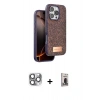 MARSİLYAN™- iPhone 16 Pro Max Kılıf Vadi Klasik Serisi - Siyah Bilvis Hayalet Cam Ekran Koruyucu + Pers Alüminyum Kamera Lens - GI