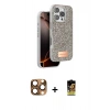 MARSİLYAN™- iPhone 16 Pro Max Kılıf Vadi Klasik Serisi - Siyah Buffer Cam Ekran Koruyucu + Pers Alüminyum Kamera Lens - CLTM