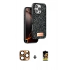 MARSİLYAN™- iPhone 16 Pro Max Kılıf Vadi Klasik Serisi - Siyah Buffer Cam Ekran Koruyucu + Pers Alüminyum Kamera Lens - CLTM