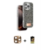 MARSİLYAN™- iPhone 16 Pro Max Kılıf Vadi Klasik Serisi - Siyah Buffer Cam Ekran Koruyucu + Pers Alüminyum Kamera Lens - CLTM