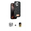 MARSİLYAN™- iPhone 16 Pro Max Kılıf Vadi Klasik Serisi - Siyah Buffer Cam Ekran Koruyucu + Pers Alüminyum Kamera Lens - GI