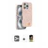 MARSİLYAN™- iPhone 16 Pro Max Kılıf Vadi Klasik Serisi - Siyah Buffer Cam Ekran Koruyucu + Gümüş PVD Metal Kamera Lens