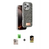 MARSİLYAN™- iPhone 16 Pro Max Kılıf Vadi Klasik Serisi - Siyah Buffer Cam Ekran Koruyucu + Raze Metal Kamera Lens - NLGY