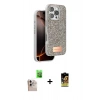 MARSİLYAN™- iPhone 16 Pro Max Kılıf Vadi Klasik Serisi - Siyah Buffer Cam Ekran Koruyucu + Raze Metal Kamera Lens - NLGY