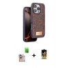 MARSİLYAN™- iPhone 16 Pro Max Kılıf Vadi Klasik Serisi - Siyah Buffer Cam Ekran Koruyucu + Raze Metal Kamera Lens - NLGY