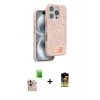 MARSİLYAN™- iPhone 16 Pro Max Kılıf Vadi Klasik Serisi - Siyah Buffer Cam Ekran Koruyucu + Raze Metal Kamera Lens - NLGY
