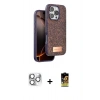 MARSİLYAN™- iPhone 16 Pro Max Kılıf Vadi Klasik Serisi - Siyah Buffer Cam Ekran Koruyucu + Pers Alüminyum Kamera Lens - GS