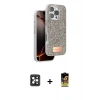 MARSİLYAN™- iPhone 16 Pro Max Kılıf Vadi Klasik Serisi - Siyah Buffer Cam Ekran Koruyucu + PVD Metal Kamera Lens - SH