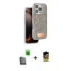 MARSİLYAN™- iPhone 16 Pro Max Kılıf Vadi Klasik Serisi - Siyah Buffer Cam Ekran Koruyucu + Raze Metal Kamera Lens - SH