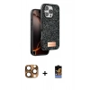 MARSİLYAN™- iPhone 16 Pro Max Kılıf Vadi Klasik Serisi - Siyah Buffer Hayalet Cam Ekran Koruyucu + Pers Alüminyum Kamera Lens - CLTM
