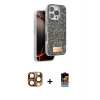 MARSİLYAN™- iPhone 16 Pro Max Kılıf Vadi Klasik Serisi - Siyah Buffer Hayalet Cam Ekran Koruyucu + Pers Alüminyum Kamera Lens - CLTM