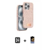 MARSİLYAN™- iPhone 16 Pro Max Kılıf Vadi Klasik Serisi - Siyah Buffer Hayalet Cam Ekran Koruyucu + PVD Metal Kamera Lens - SH
