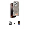 MARSİLYAN™- iPhone 16 Pro Max Kılıf Vadi Klasik Serisi - Siyah Buffer Hayalet Cam Ekran Koruyucu + PVD Metal Kamera Lens - SH