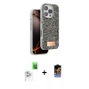 MARSİLYAN™- iPhone 16 Pro Max Kılıf Vadi Klasik Serisi - Siyah Buffer Hayalet Cam Ekran Koruyucu + Raze Metal Kamera Lens - BZ