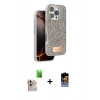 MARSİLYAN™- iPhone 16 Pro Max Kılıf Vadi Klasik Serisi - Siyah Buffer Hayalet Cam Ekran Koruyucu + Raze Metal Kamera Lens - NLGY