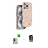 MARSİLYAN™- iPhone 16 Pro Max Kılıf Vadi Klasik Serisi - Siyah Buffer Hayalet Cam Ekran Koruyucu + Raze Metal Kamera Lens - NLGY