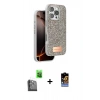 MARSİLYAN™- iPhone 16 Pro Max Kılıf Vadi Klasik Serisi - Siyah Buffer Hayalet Cam Ekran Koruyucu + Raze Metal Kamera Lens - SH