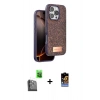 MARSİLYAN™- iPhone 16 Pro Max Kılıf Vadi Klasik Serisi - Siyah Buffer Hayalet Cam Ekran Koruyucu + Raze Metal Kamera Lens - SH