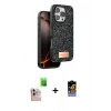 MARSİLYAN™- iPhone 16 Pro Max Kılıf Vadi Klasik Serisi - Siyah Buffer Hayalet Cam Ekran Koruyucu + Raze Metal Kamera Lens - NLGY