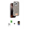MARSİLYAN™- iPhone 16 Pro Max Kılıf Vadi Klasik Serisi - Siyah Buffer Hayalet Cam Ekran Koruyucu + Raze Metal Kamera Lens - BZ