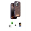MARSİLYAN™- iPhone 16 Pro Max Kılıf Vadi Klasik Serisi - Siyah Buffer Hayalet Cam Ekran Koruyucu + Raze Metal Kamera Lens - BZ