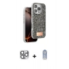 MARSİLYAN™- iPhone 16 Pro Max Kılıf Vadi Klasik Serisi - Siyah Joko Magic 5D Cam + Pers Alüminyum Kamera Lens - GI