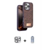 MARSİLYAN™- iPhone 16 Pro Max Kılıf Vadi Klasik Serisi - Siyah Joko Magic 5D Cam + Pers Alüminyum Kamera Lens - GI