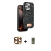 MARSİLYAN™- iPhone 16 Pro Max Kılıf Vadi Klasik Serisi - Siyah Joko Magic 5D Hayalet Cam + Çöl Titanyum Pers Alüminyum Kamera Lens
