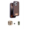 MARSİLYAN™- iPhone 16 Pro Max Kılıf Vadi Klasik Serisi - Siyah Joko Magic 5D Hayalet Cam + Çöl Titanyum Pers Alüminyum Kamera Lens