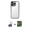 MARSİLYAN™- iPhone 16 Pro Max Kılıf Vadi Minimal - Şeffaf 360 Full Body Arka Koruyucu + Bilvis Titan Kamera Lens - GS