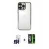 MARSİLYAN™- iPhone 16 Pro Max Kılıf Vadi Minimal - Şeffaf 360 Full Body Arka Koruyucu + Bilvis Titan Kamera Lens - GS