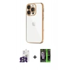 MARSİLYAN™- iPhone 16 Pro Max Kılıf Vadi Minimal - Şeffaf 360 Full Body Arka Koruyucu + Bilvis Titan Kamera Lens - GS