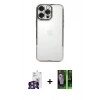 MARSİLYAN™- iPhone 16 Pro Max Kılıf Vadi Minimal - Şeffaf 360 Full Body Arka Koruyucu + Bilvis Titan Kamera Lens - GS