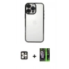 MARSİLYAN™- iPhone 16 Pro Max Kılıf Vadi Minimal - Şeffaf 360 Full Body Arka Koruyucu + PVD Metal Kamera Lens - GD