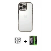 MARSİLYAN™- iPhone 16 Pro Max Kılıf Vadi Minimal - Şeffaf 360 Full Body Arka Koruyucu + Pers Alüminyum Kamera Lens - GS