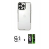 MARSİLYAN™- iPhone 16 Pro Max Kılıf Vadi Minimal - Şeffaf 360 Full Body Arka Koruyucu + Pers Alüminyum Kamera Lens - GS