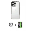 MARSİLYAN™- iPhone 16 Pro Max Kılıf Vadi Minimal - Şeffaf 360 Full Body Arka Koruyucu + Pers Alüminyum Kamera Lens - GI