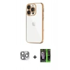 MARSİLYAN™- iPhone 16 Pro Max Kılıf Vadi Minimal - Şeffaf 360 Full Body Arka Koruyucu + Pers Alüminyum Kamera Lens - GI