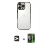 MARSİLYAN™- iPhone 16 Pro Max Kılıf Vadi Minimal - Şeffaf 360 Full Body Arka Koruyucu + PVD Metal Kamera Lens - SH