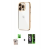 MARSİLYAN™- iPhone 16 Pro Max Kılıf Vadi Minimal - Şeffaf 360 Full Body Arka Koruyucu + Raze Metal Kamera Lens - NLGY